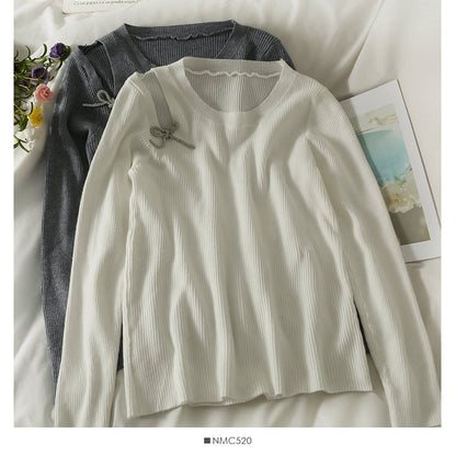 Women's autumn decoration thin round neck sweater  1992