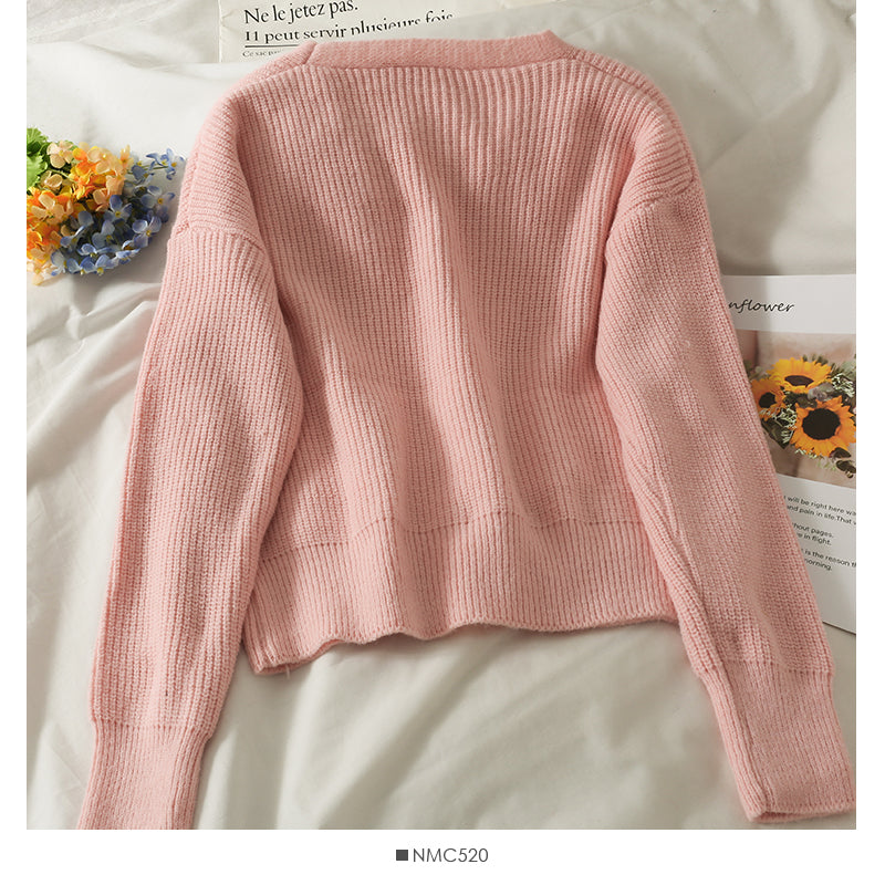 New sweet bow decorative thin sweater  1901