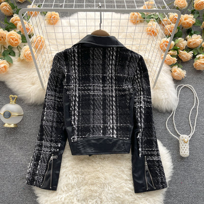 Jacket stitched leather jacket jacket  1523