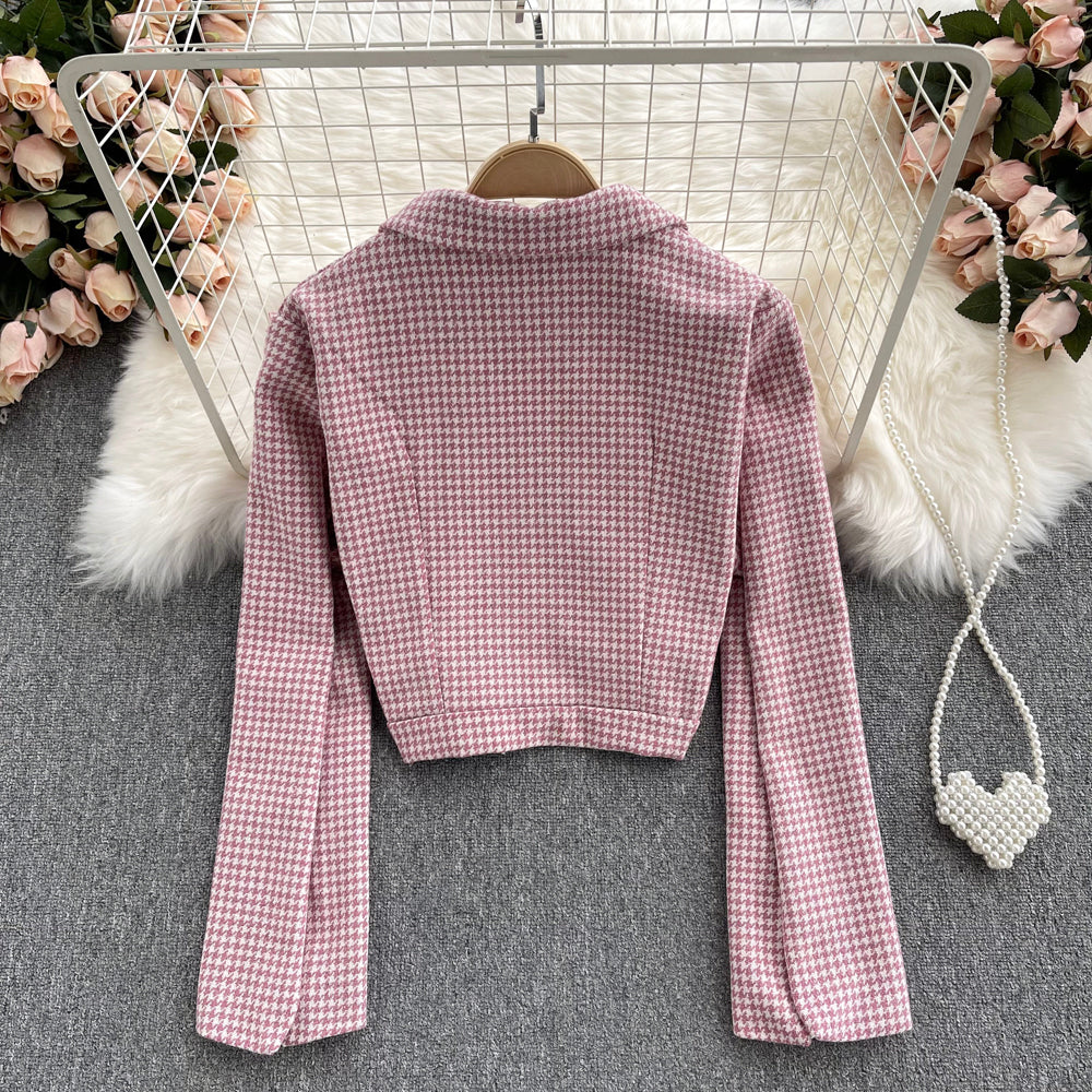 Korean retro qianniaoge women's autumn and winter new versatile suit  1558