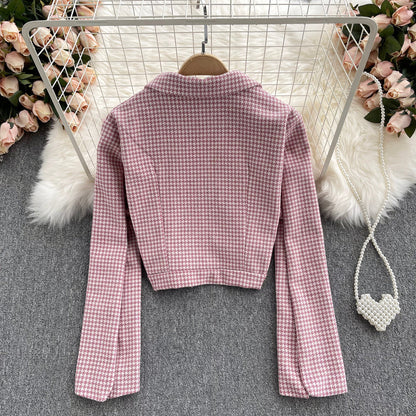 Korean retro qianniaoge women's autumn and winter new versatile suit  1558