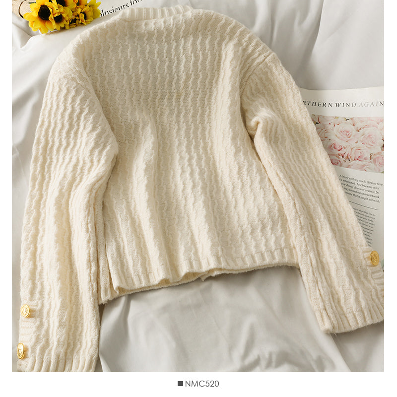 Striped slim cardigan sweater Long Sleeve Sweater Jacket  1758