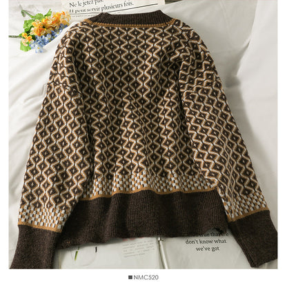 Hong Kong Vintage Plaid single breasted cardigan sweater coat  1926