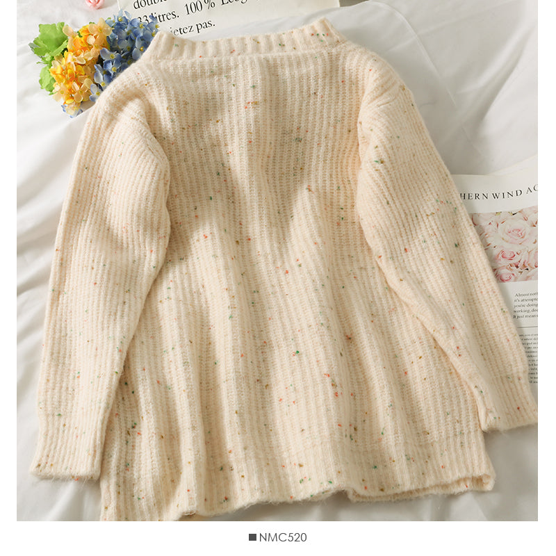 Korean retro medium length single breasted long sleeved sweater  1867