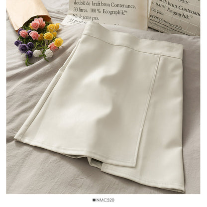 Irregular solid color versatile High Waist Hip Wrap Skirt  2536