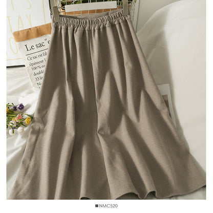 Korean Retro High Waist middle and long breasted skirt for women  2528