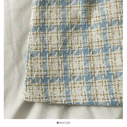 Hong Kong style retro tweed high waist A-shaped skirt for women  2548