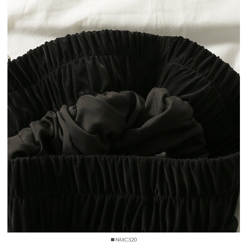 Korean bow decorative elastic waist thin A-line skirt  2484