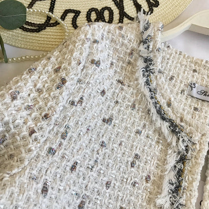 Small fragrant clothes retro short coat spring tassel round neck small coat  1663