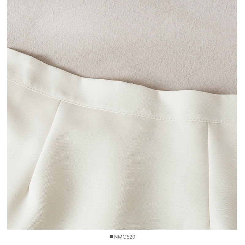 Simple solid color versatile high waist slim A-line short skirt women  2544