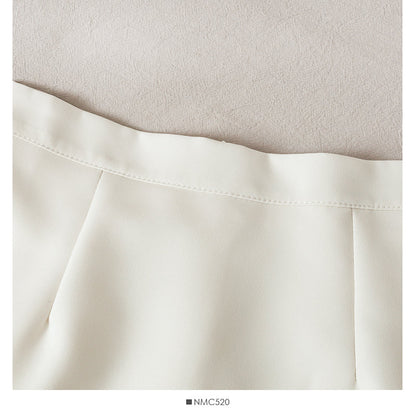 Simple solid color versatile high waist slim A-line short skirt women  2544