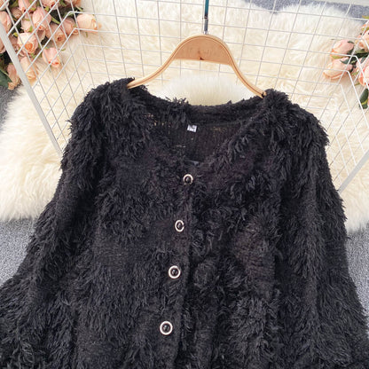 Socialite, high quality cardigans, new, trendy, soft, plush, sweet all-match cardigans, coat tops  1391