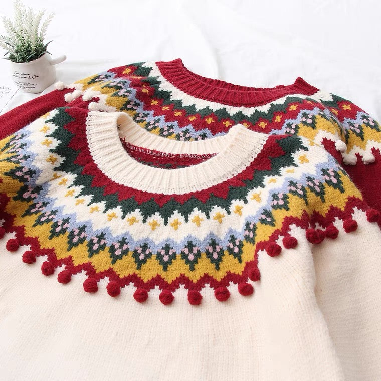 Fall/winter, new, Christmas sweater, loose, lazy wind, student sweater top  1411