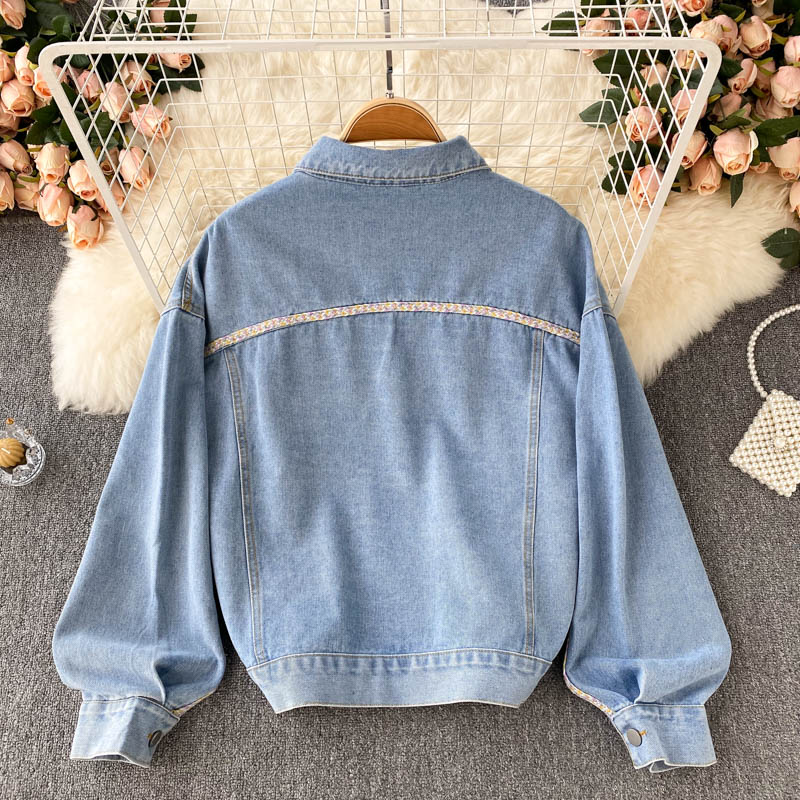 Denim Jacket Women's loose jacket fashion top  1544