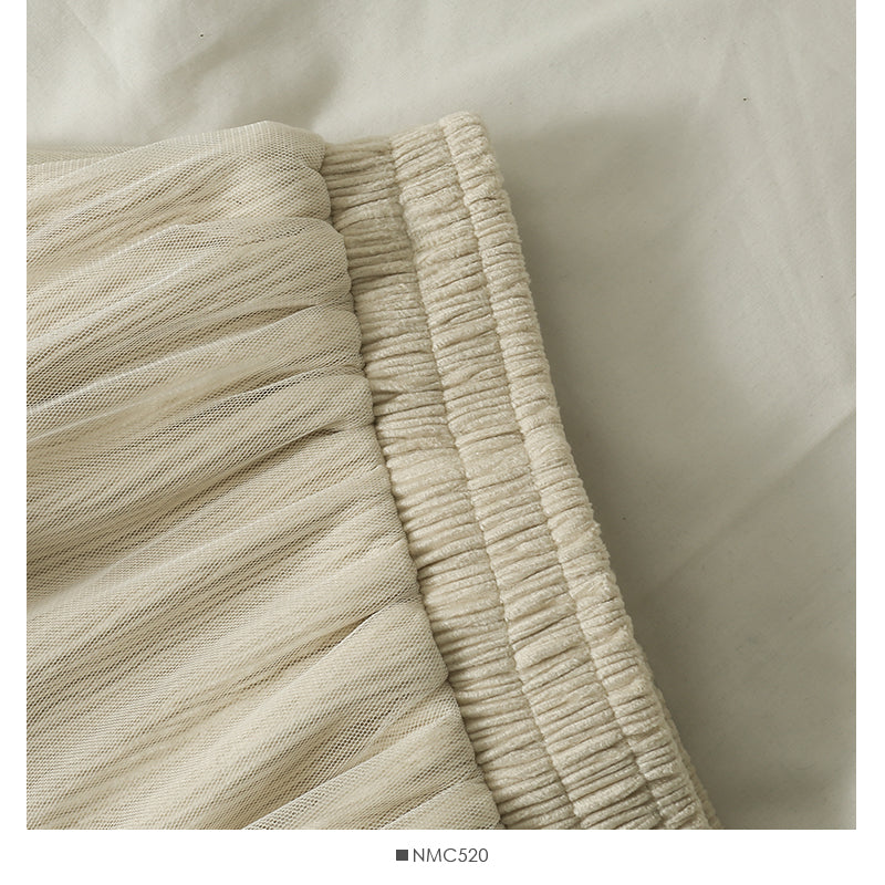 Korean gauze stitched irregular ear skirt for women  2489