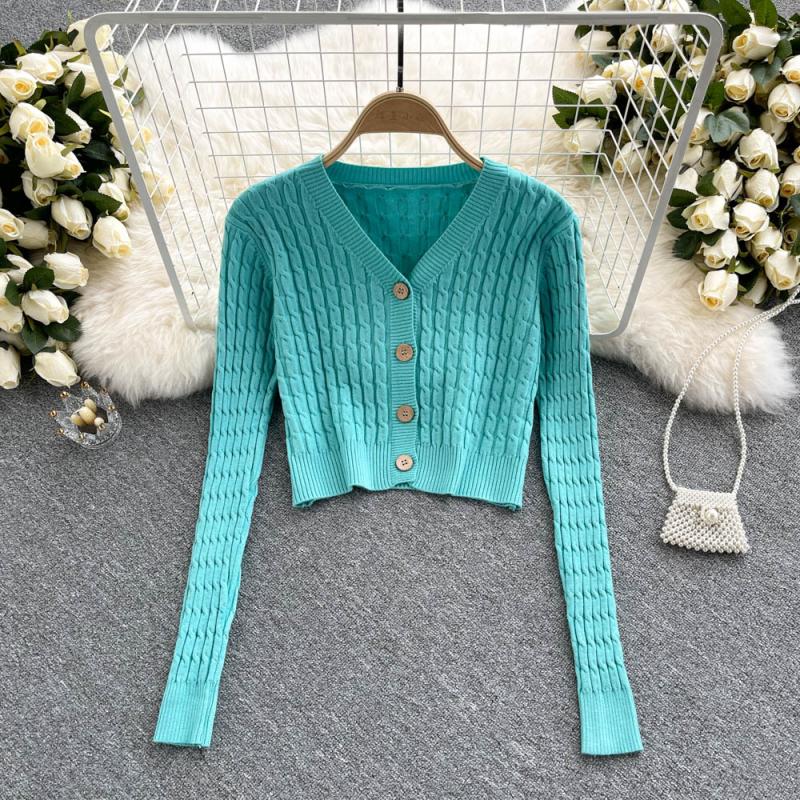 Knitted cardigan, western style coat, female V Neck Sweater Coat  1610