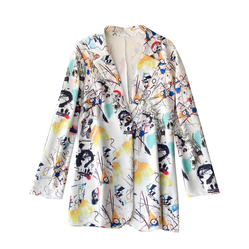 Printed casual suit coat  1516
