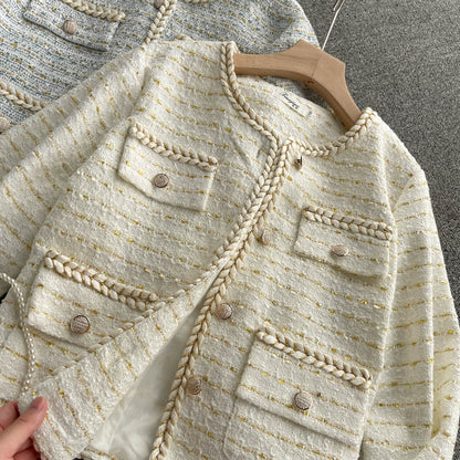 Xiaoxiangyi cardigan coat new tweed coat  1552