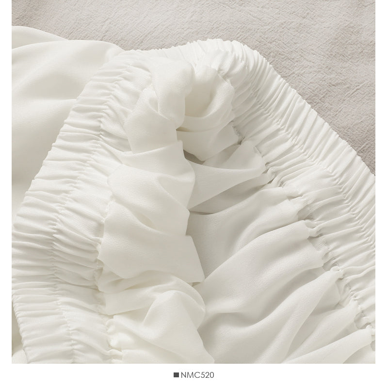 Sweet girl elastic waist slim pleated skirt  2481