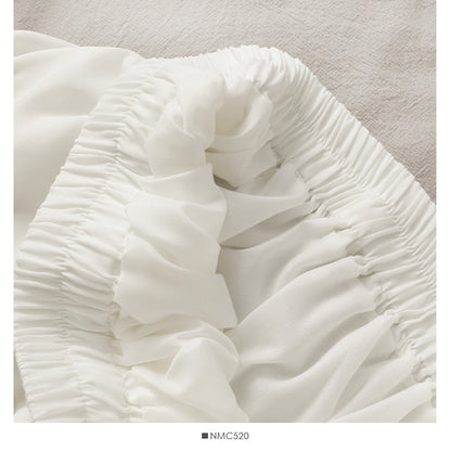 Sweet girl elastic waist slim pleated skirt  2481