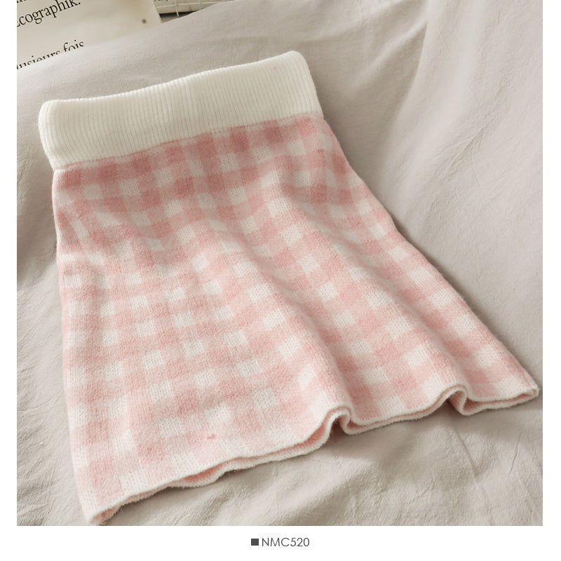 Round neck single breasted long sleeve loose sweater with short suspender skirt inside  2480