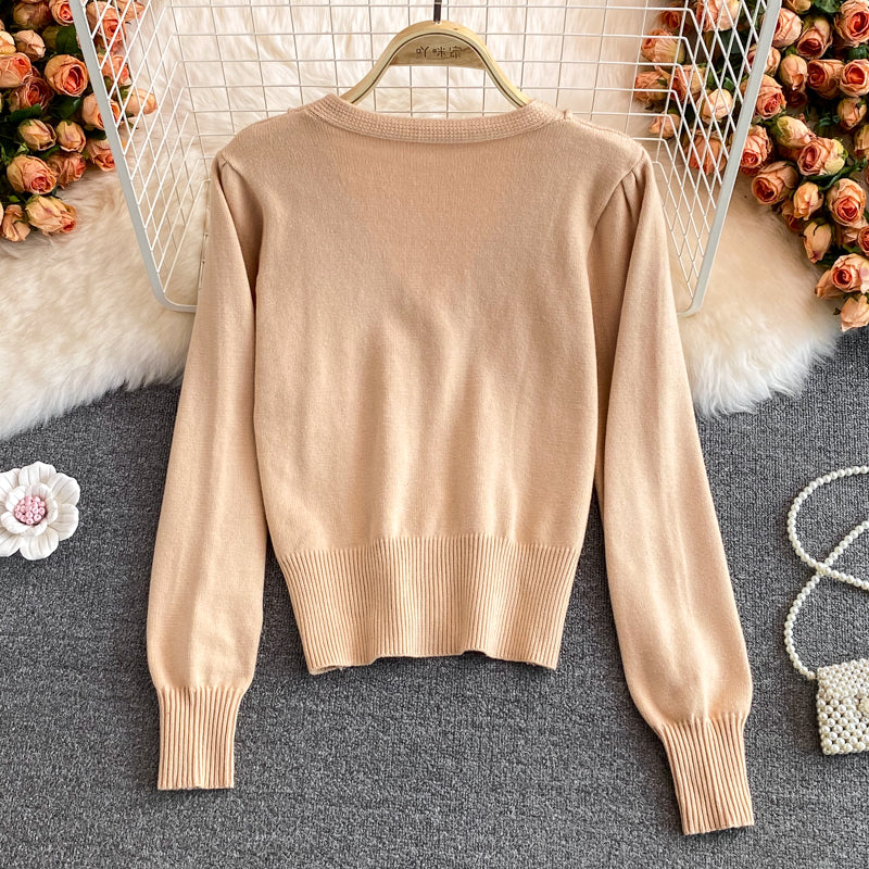 Lovely heart cardigan long sleeve sweater  1485