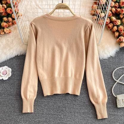 Lovely heart cardigan long sleeve sweater  1485