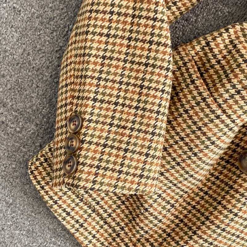 Plaid suit coat wool waist British style  1642