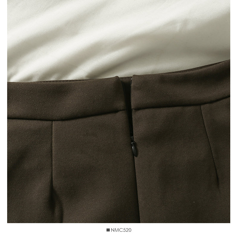 Multi panel buckle high waist slim A-line skirt  2578