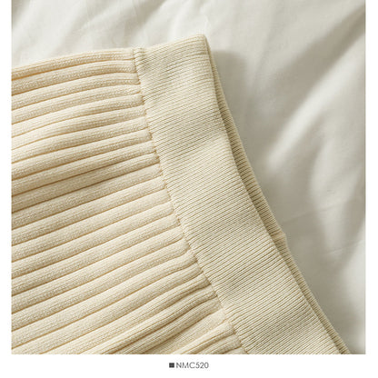 Hong Kong style retro vertical stripe elastic waist thin split one-step skirt  2519