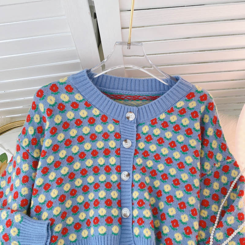 Preppy style, versatile short sweater jacket, cardigan knit top  1452