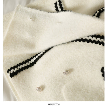 Sweater female stripe loose thin Plush coat  1844