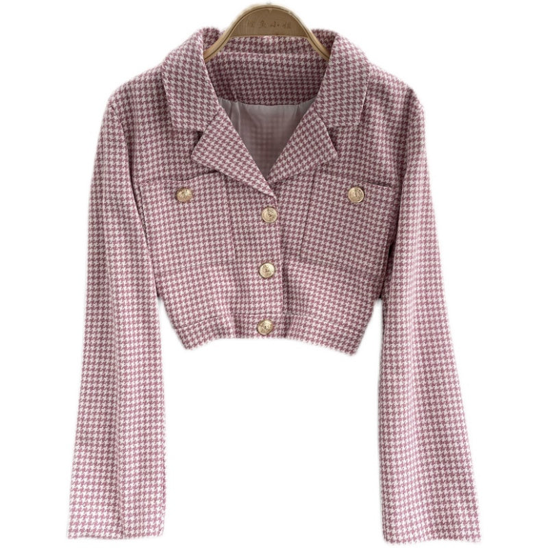 Korean retro qianniaoge women's autumn and winter new versatile suit  1558