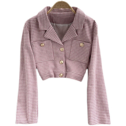 Korean retro qianniaoge women's autumn and winter new versatile suit  1558