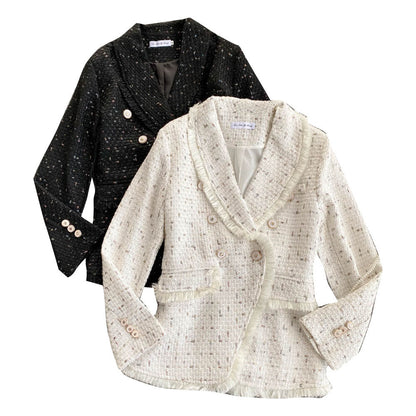 Early autumn retro small fragrant wind tweed coat  1554