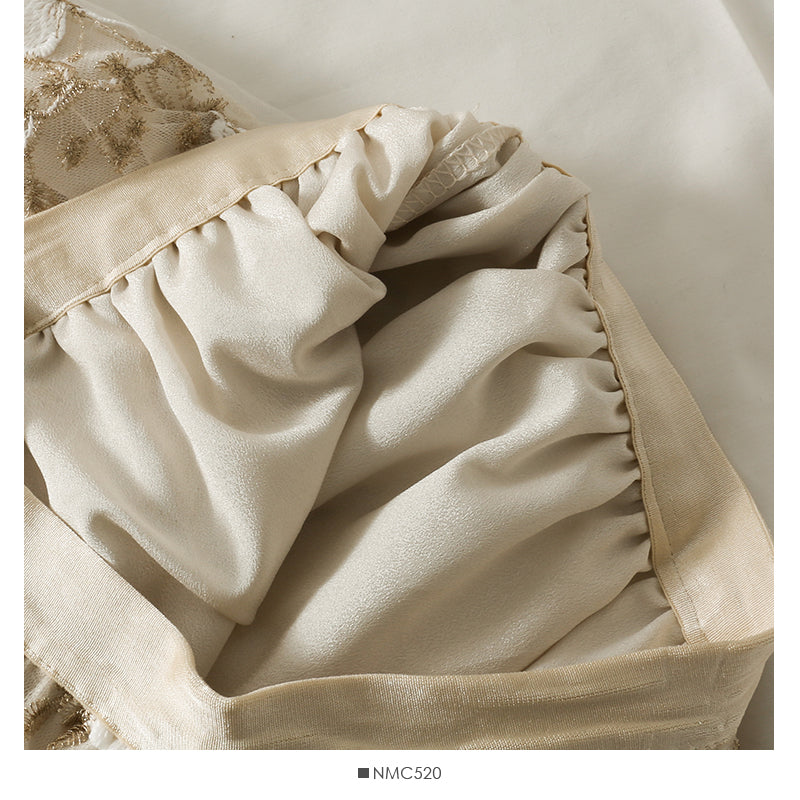 Three dimensional butterfly embroidered bright silk high waist skirt  2550