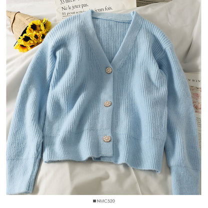 Han Fan loose and thin three button single breasted cardigan sweater  1784