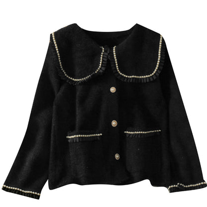 Plush loose coat feminine versatile long sleeved sweater  1798