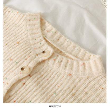 Korean retro medium length single breasted long sleeved sweater  1867