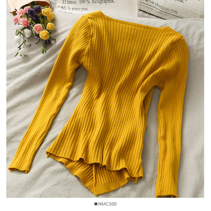 Korean design, tight and thin, split sweater, female  1895