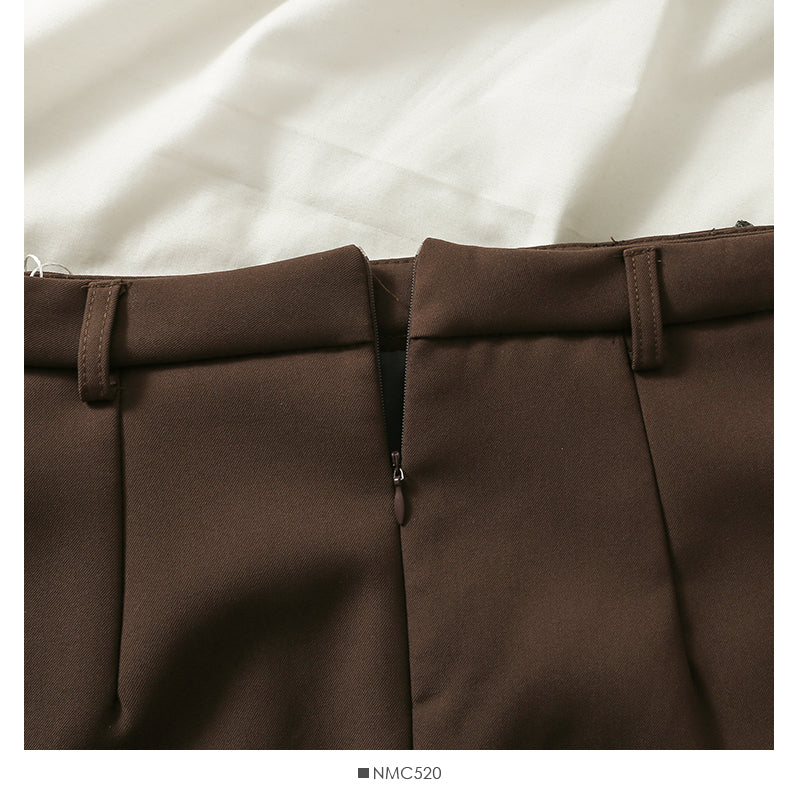 Hong Kong style retro high waist pleated A-line skirt  2531