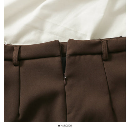 Hong Kong style retro high waist pleated A-line skirt  2531