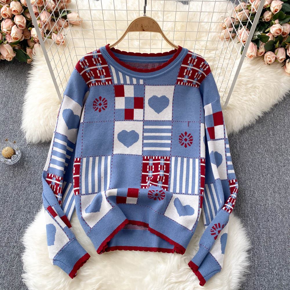 Cute knitted long sleeve sweater 1474
