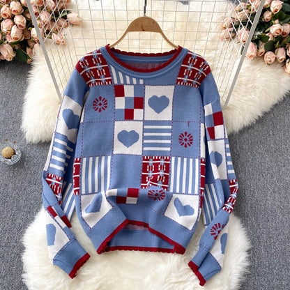 Cute knitted long sleeve sweater 1474