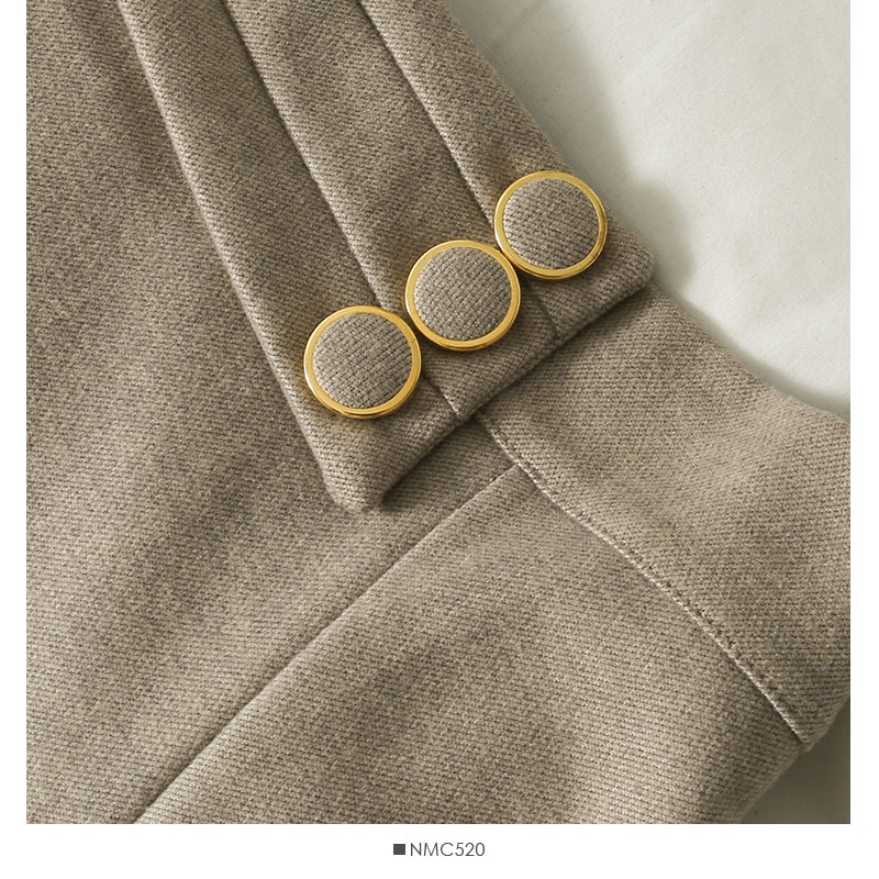 High waist three button thickened large swing skirt  2520