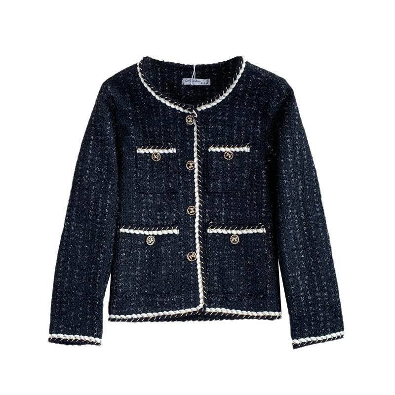 Lady xiaoxiangfeng tweed knitted coat  1668