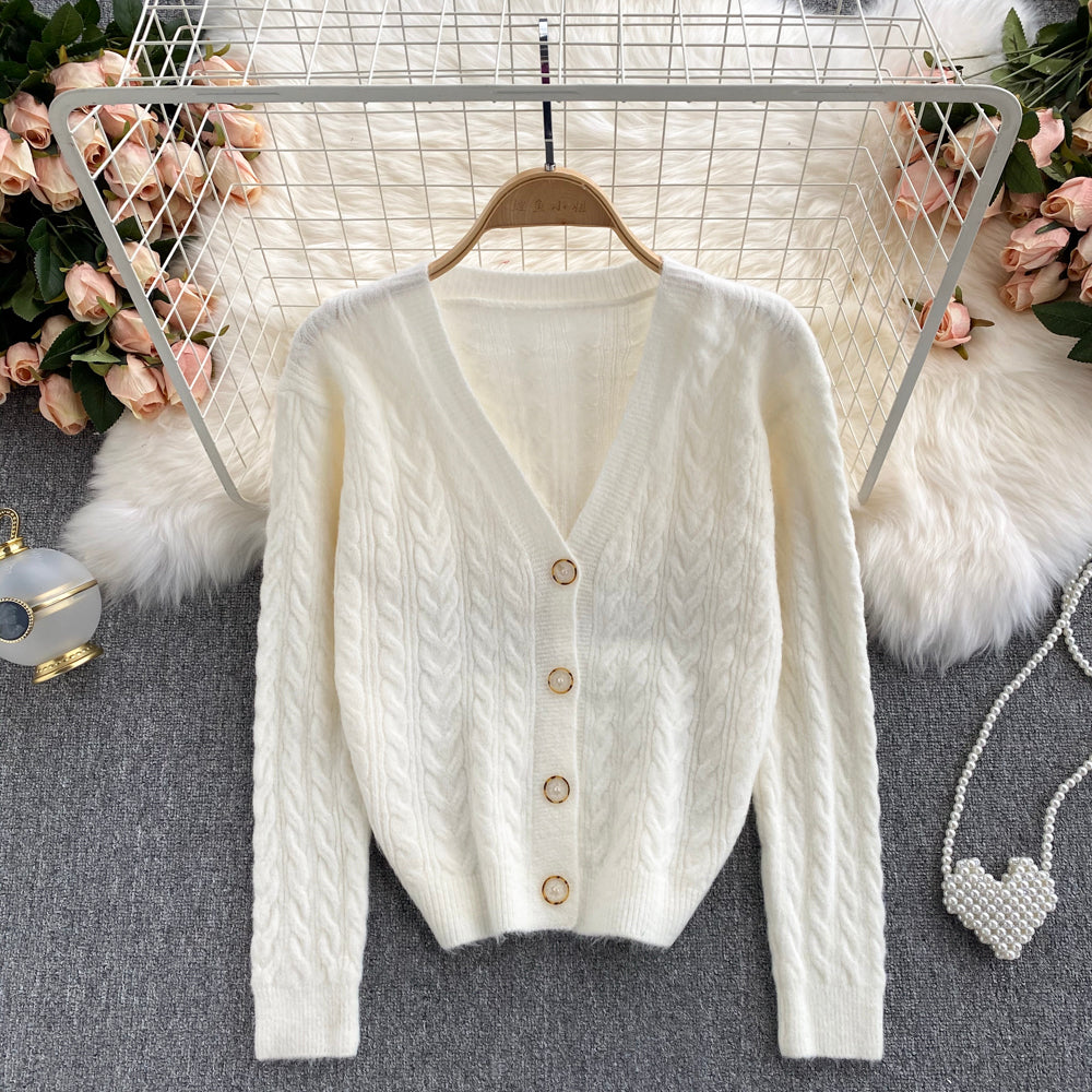 New loose and lazy V-Neck Sweater Coat for women  1621