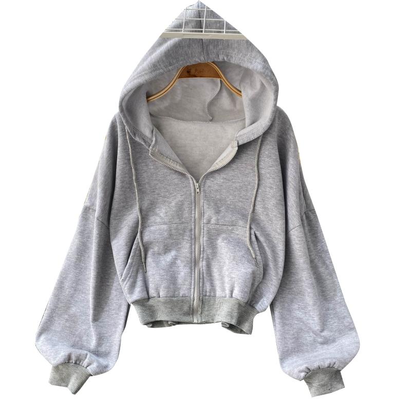 Sweater cardigan coat Long Sleeve hooded blouse female  1529