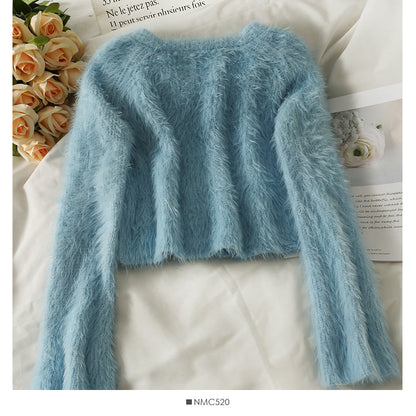 Women's autumn decoration, slim body, short long sleeved sweater  1891