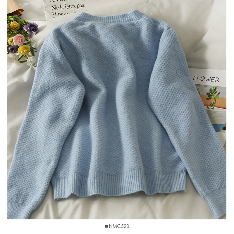 Korean contrast stitched bow decorative round neck T-shirt  1808